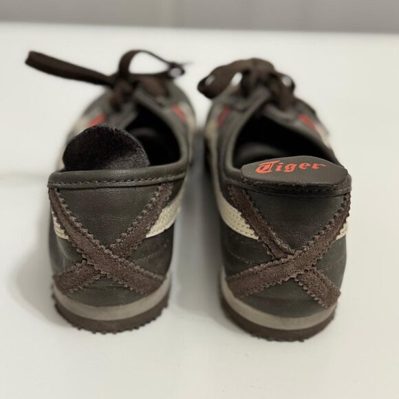 New Women's Brown Leather Onitsuka Tiger Sneakers by ASICS Mexico 66, Size 6.5 - Picture 5 of 13
